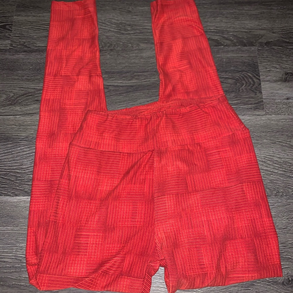 LuLaRoe red leggings